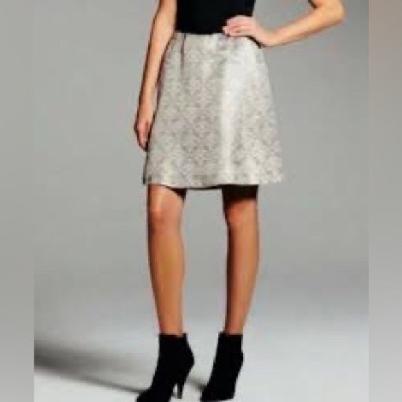 Narcisco Rodriguez for Design Nation Blue Gold Brocade Skirt 4 - Picture 2 of 9